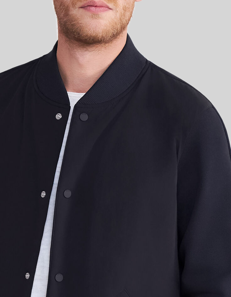 Men's navy mixed-fabric light padded jacket-4