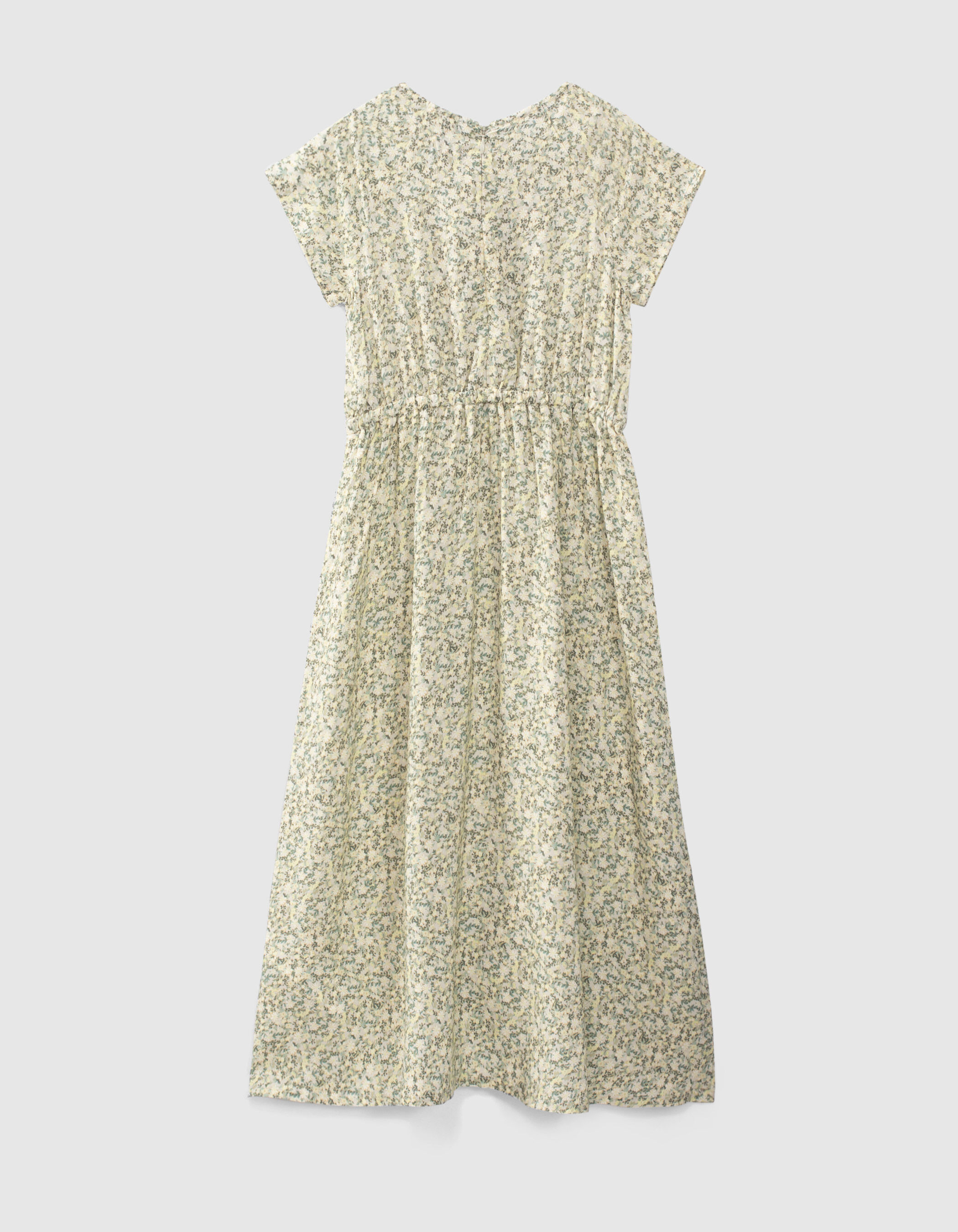 Vestido largo crudo estampado flores Ecovero ni a