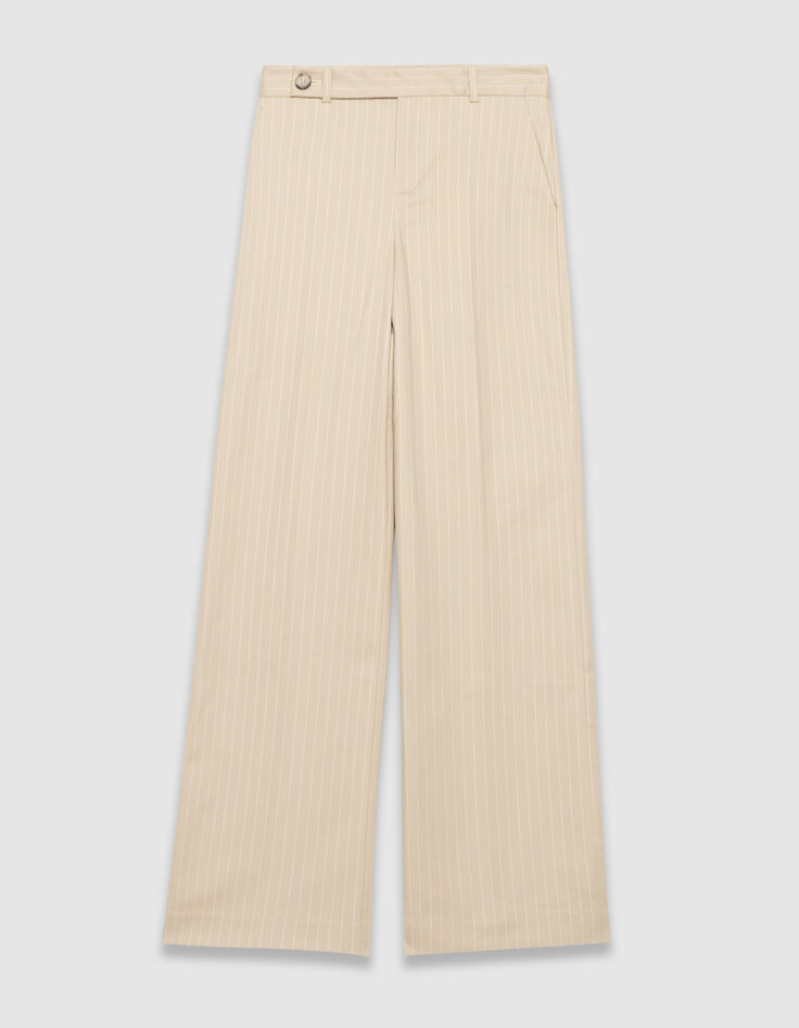 Pantalon de tailleur beige motif rayures tennis Femme-6 Pantalon de tailleur beige motif rayures tennis Femme-6
