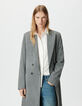 Women’s grey pinstripe long suit jacket-5