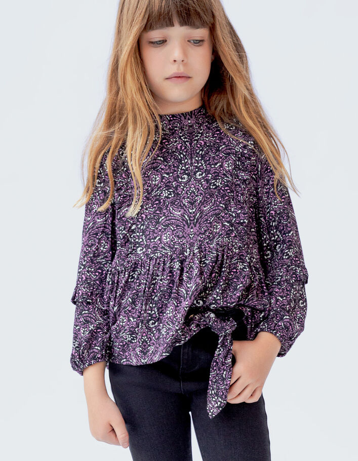 Roze blouse LENZING™ ECOVERO™ paisleyprint meisjes-1