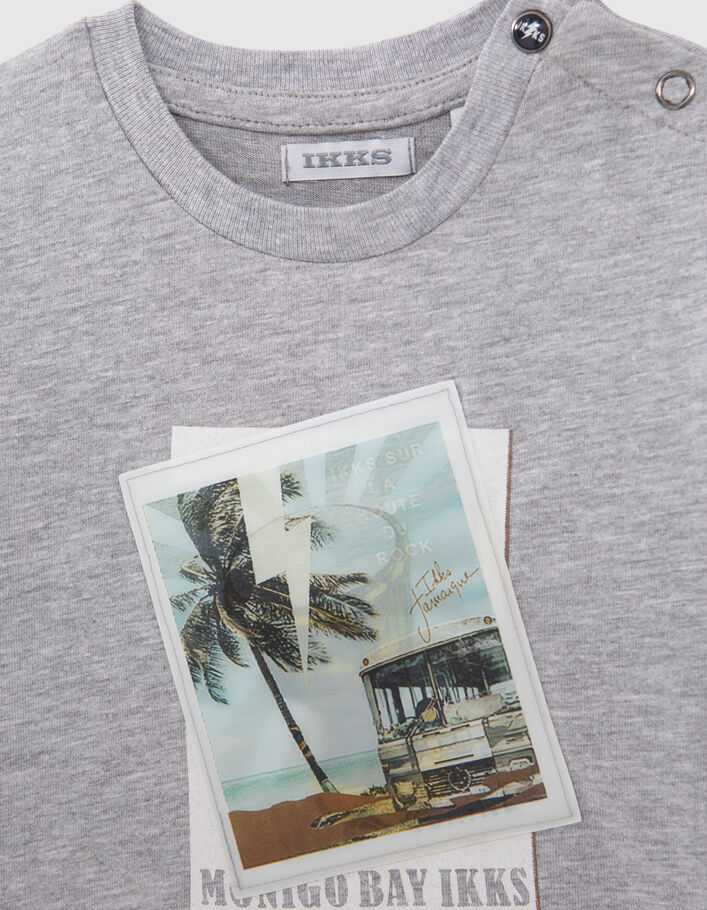 Baby boys’ grey Tshirt percussion lenticular image