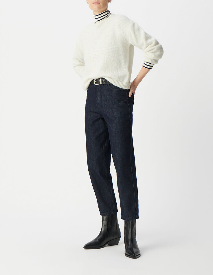 Jersey de punto de espiga crudo para mujer-1 Jersey de punto de espiga crudo para mujer-1