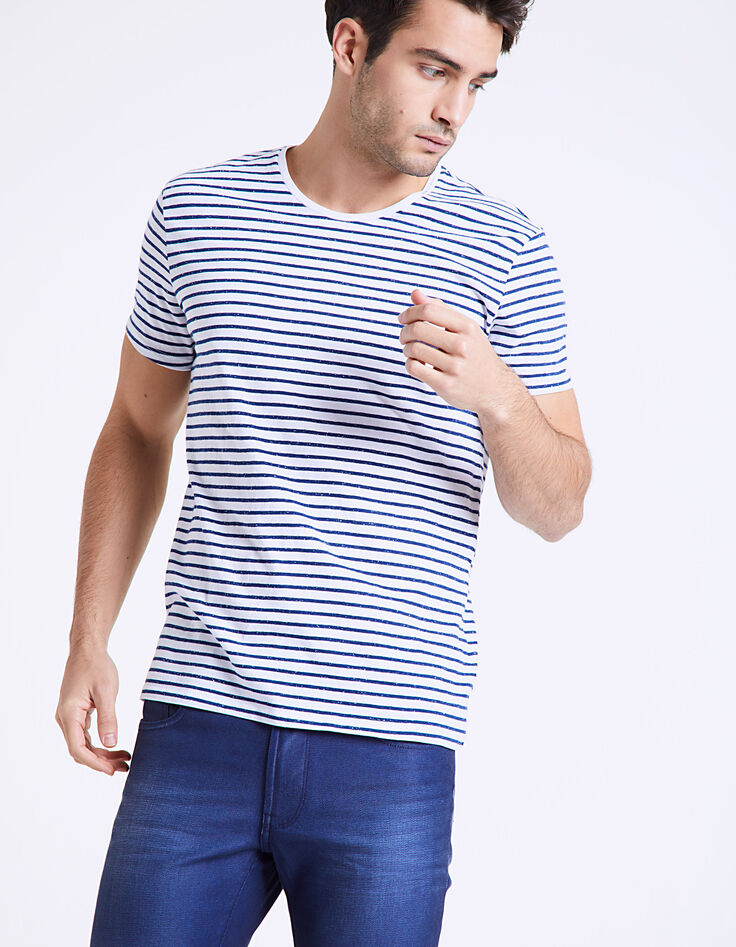 Men's striped dupioni sailor T-shirt-1 Men's striped dupioni sailor T-shirt-1