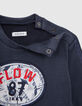 Sudadera azul marino maxi insignia bordado beb&eacute; ni&ntilde;o-2