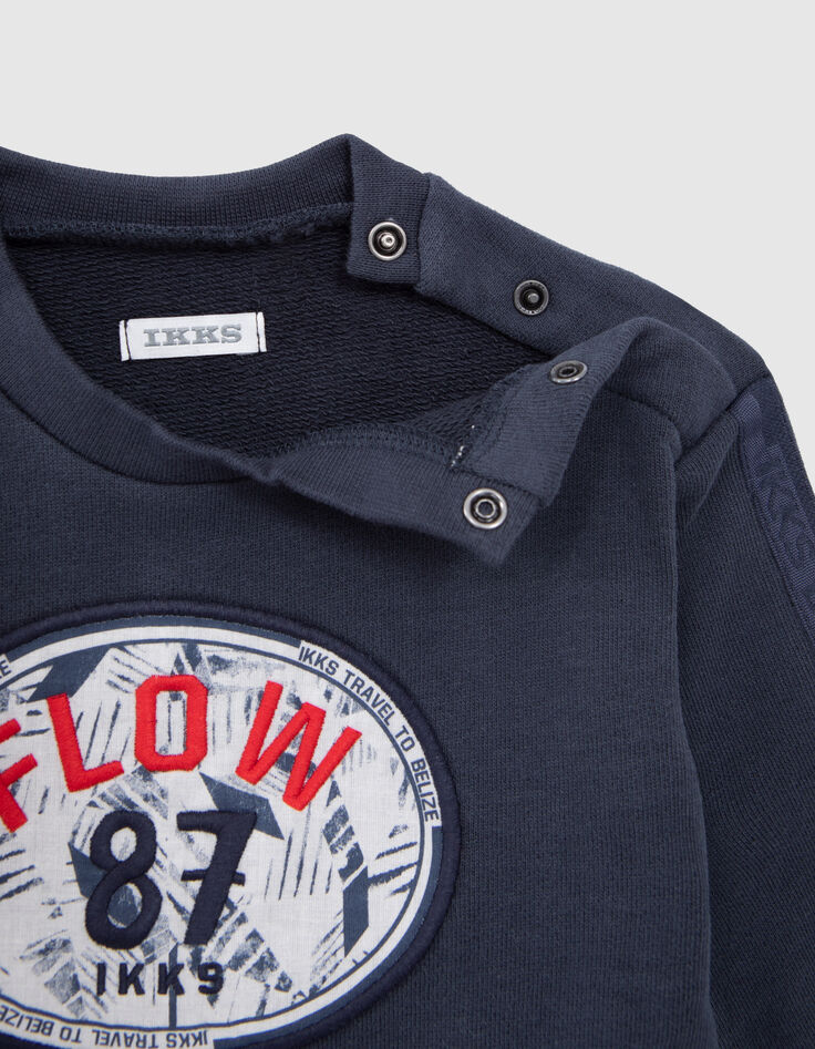 Sudadera azul marino maxi insignia bordado beb&eacute; ni&ntilde;o-2