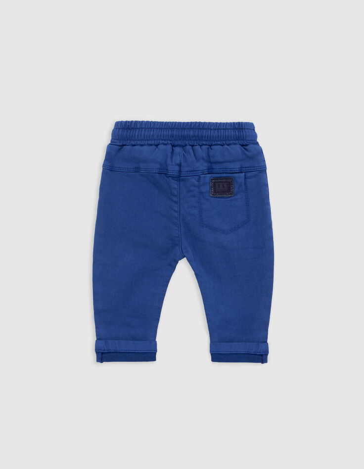 Baby boy's comfort blue elasticated waist upcycled jeans-3 Baby boy's comfort blue elasticated waist upcycled jeans-3