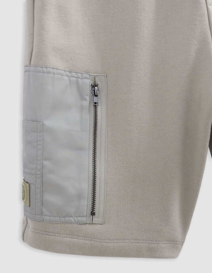 Bermuda LOOSE vert coton bio poche zippée garçon-7
