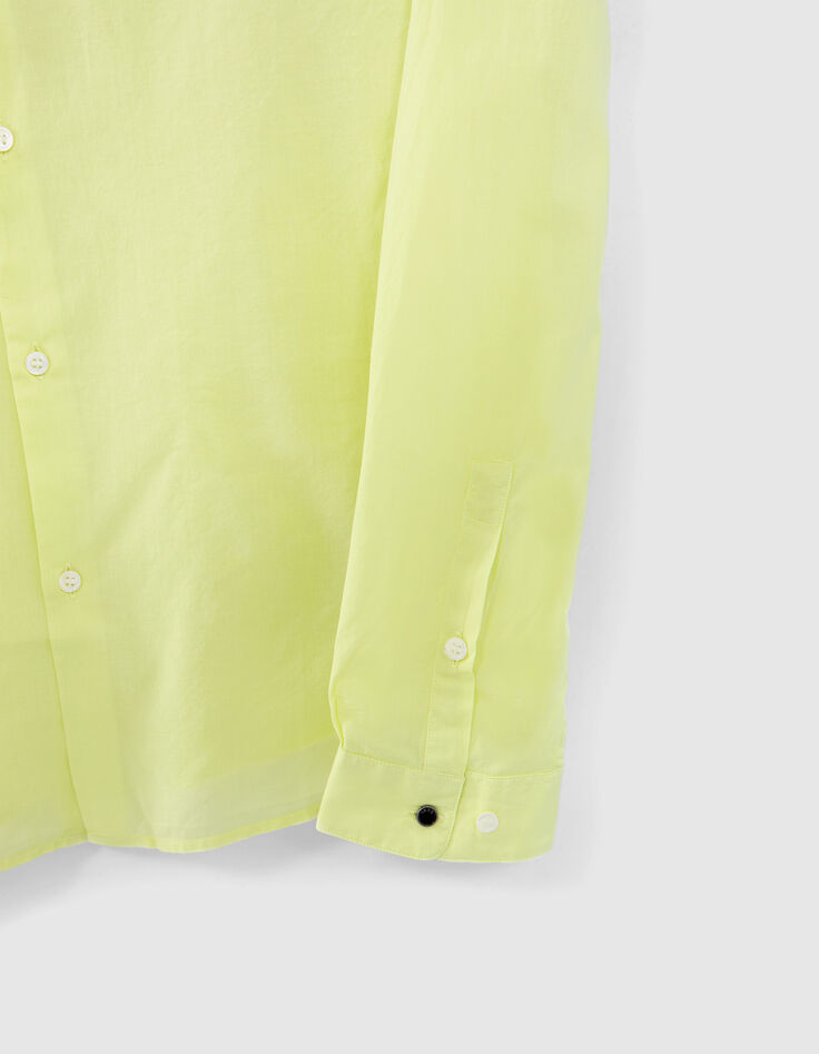 Men’s lime organic cotton voile SLIM shirt-7