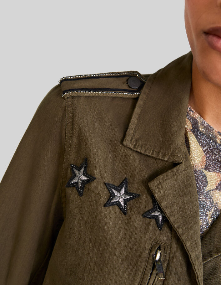 Women's wakame safari jacket with star badges - IKKS