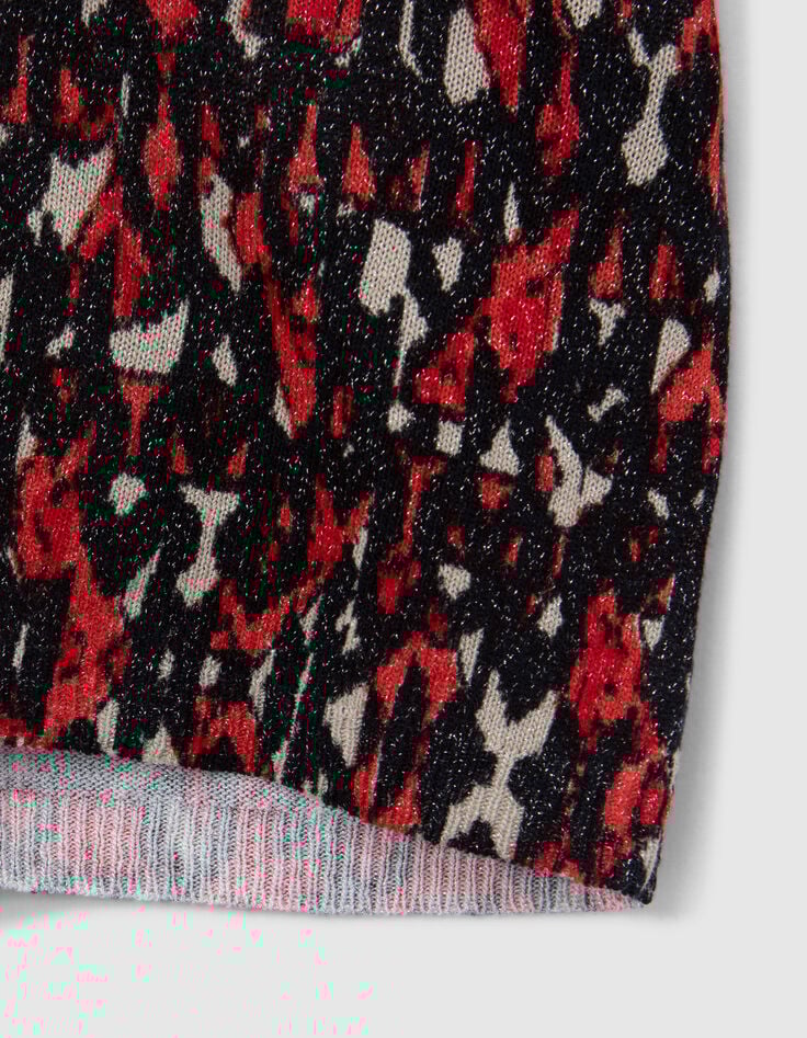 Pull noir tricot fin imprimé ikat Femme-7 Pull noir tricot fin imprimé ikat Femme-7
