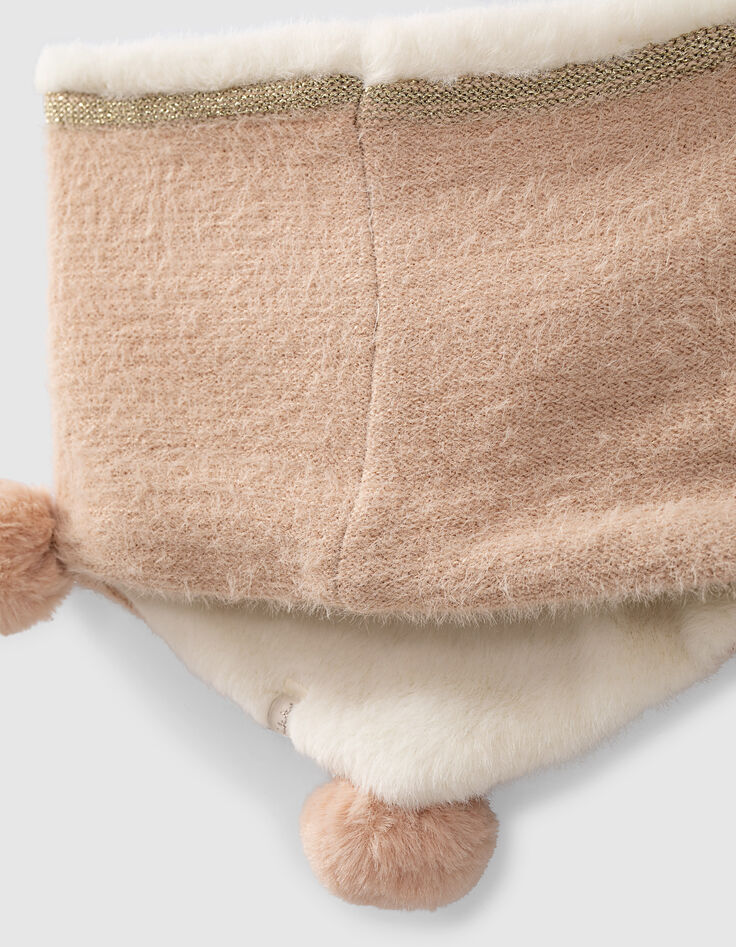 Snood rose poudré tricot bordé lurex bébé fille-4