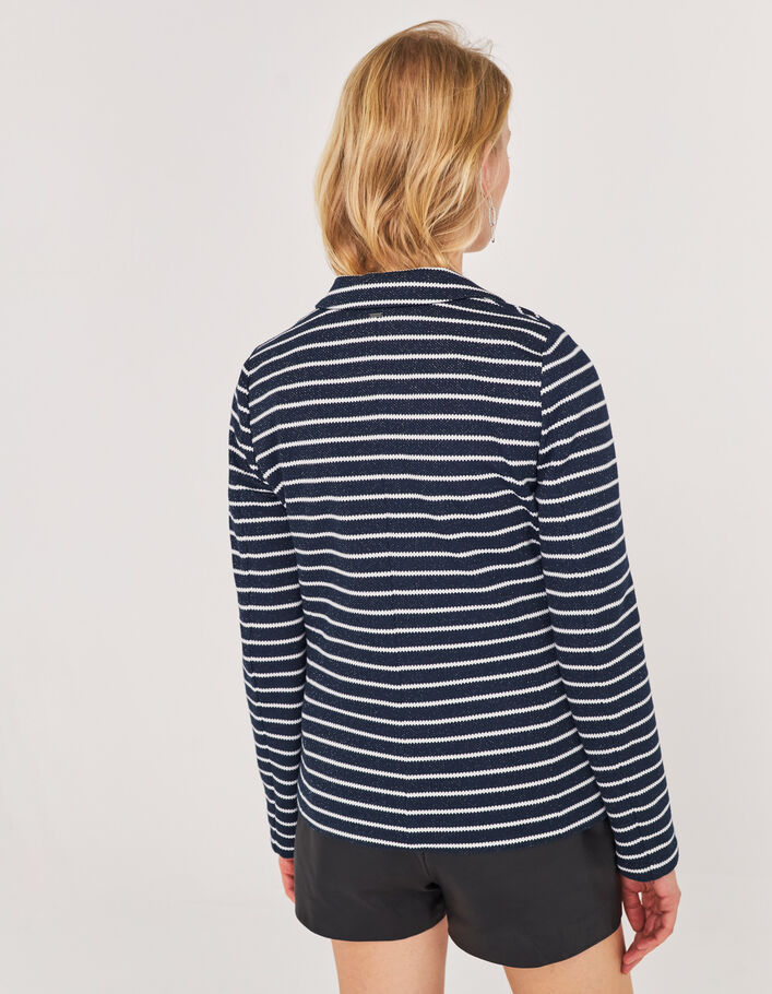 Taillierter Damenblazer mit Streifen-3