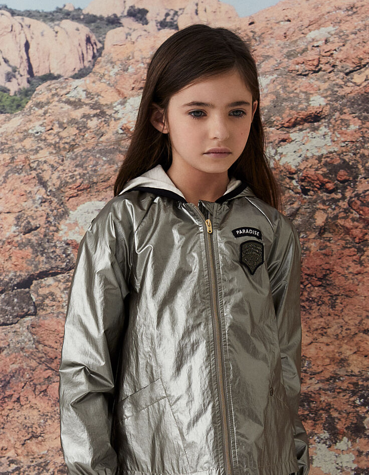 Bronzefarbener Mädchenwindbreaker mit Perlmuttfinish-2