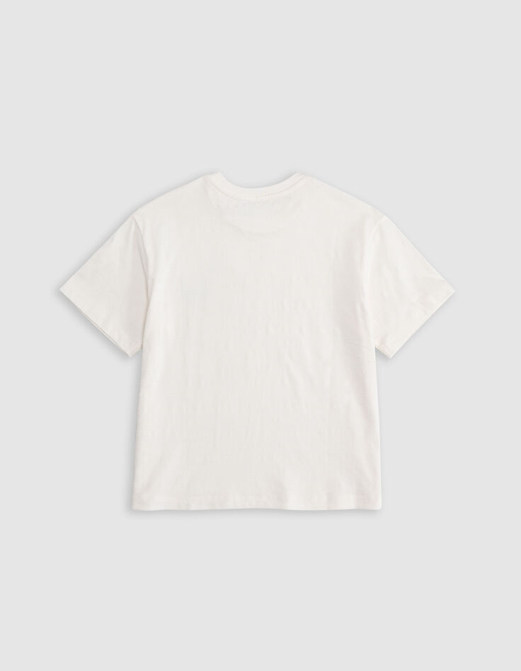 Camiseta blanca algodón bolsillo tejido Liberty niño-3
