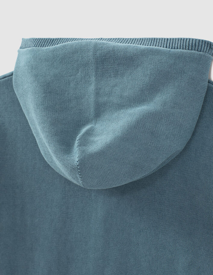 Jersey punto azul calavera en relieve y capucha de niño  - IKKS