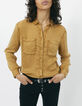 Women’s yellow beaded cupro shirt-1