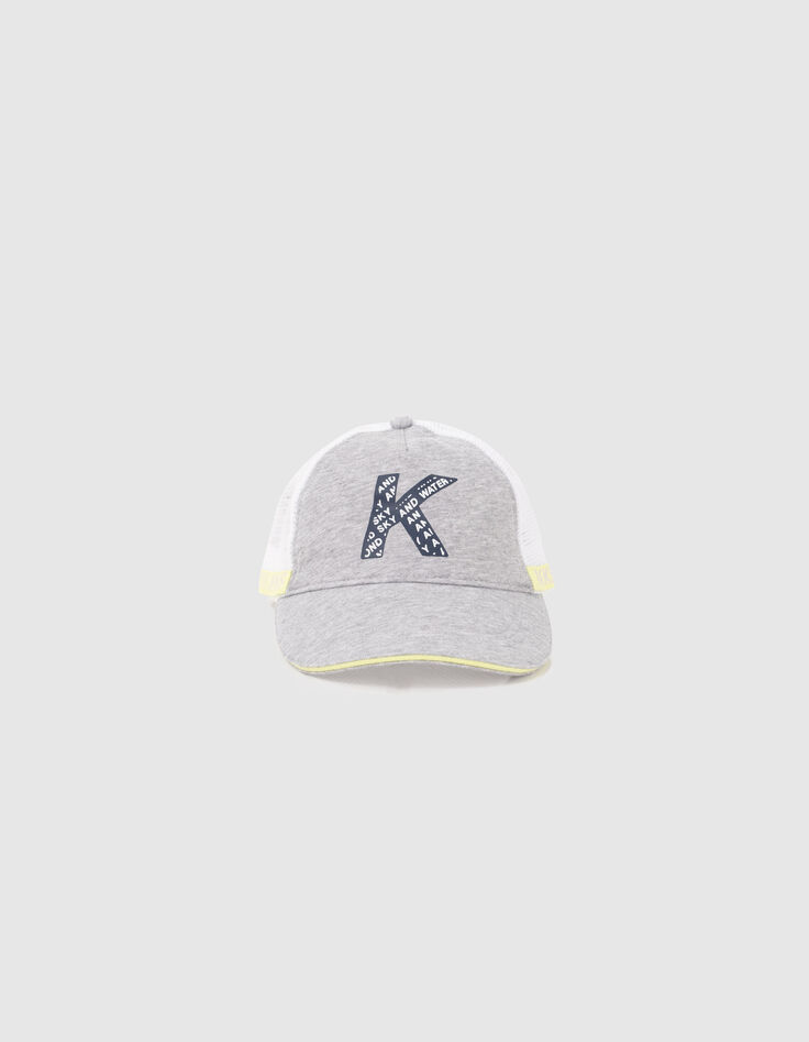 Gorra gris, blanco y amarillo niño-2