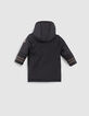 Baby boys’ navy parka with black quilted facing-3