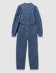 Mono pantalón vaquero azul niña-1