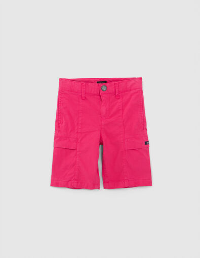 Boys' pink cargo Bermuda shorts - IKKS