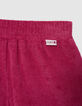 Ensemble short et T-shirt rose en éponge bébé fille-6
