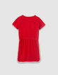 Girls’ red terry cloth dress with drawstring waist-7
