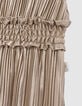Robe longue dorée plissée fille-6