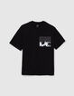 T-shirt noir print palmiers devant gar&ccedil;on-1