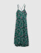 Vestido largo negro maxi flores tirantes finos mujer-1