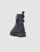 Rangers Leather story en cuir noir avec clous pour fille-3