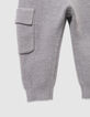 Ensemble cardigan et pantalon gris tricot bébé garçon-5
