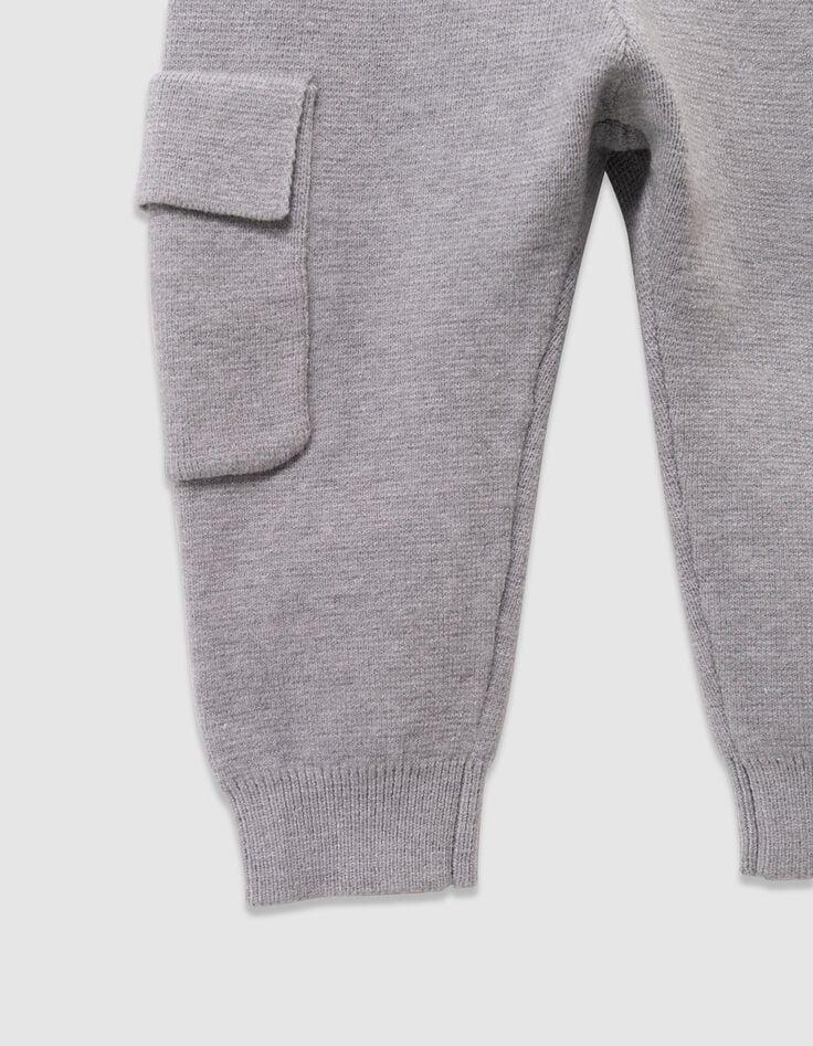 Ensemble cardigan et pantalon gris tricot bébé garçon-5 Ensemble cardigan et pantalon gris tricot bébé garçon-5