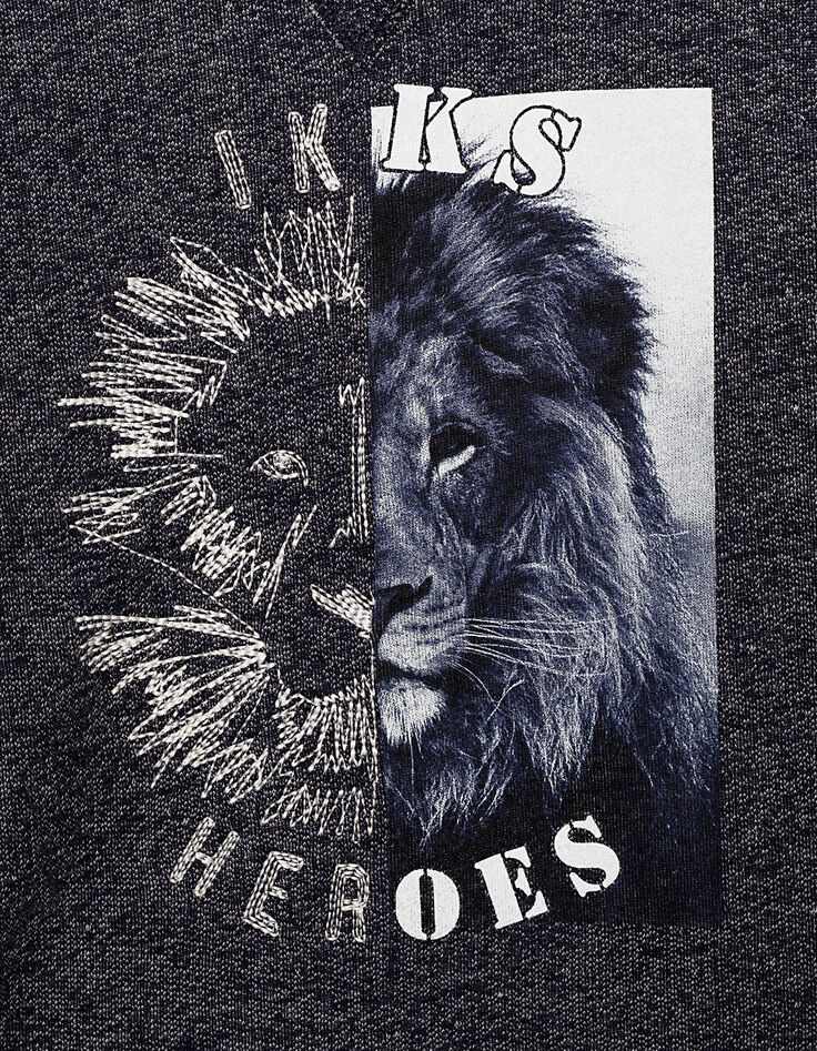 Boys’ navy lion’s head sweatshirt -5