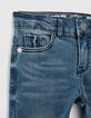 Vaquero slim medium blue algod&oacute;n bio con cintur&oacute;n ni&ntilde;o -4