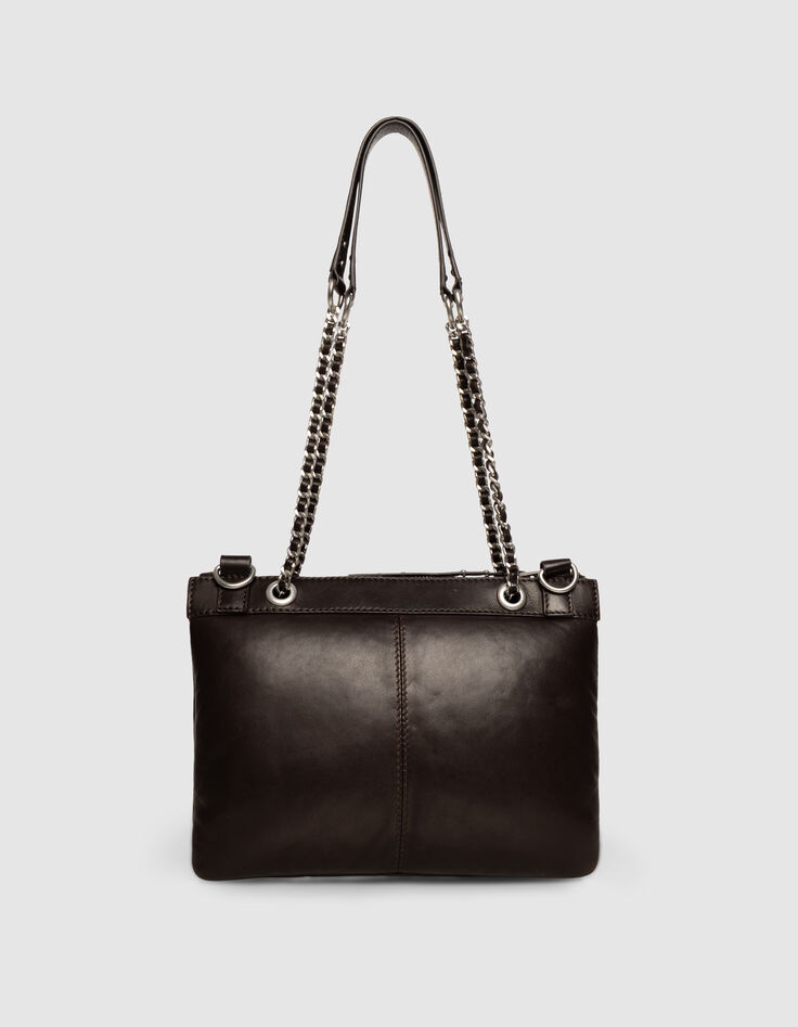 Clutch 1440 Reporter marrón cuero acolchado mujer-3