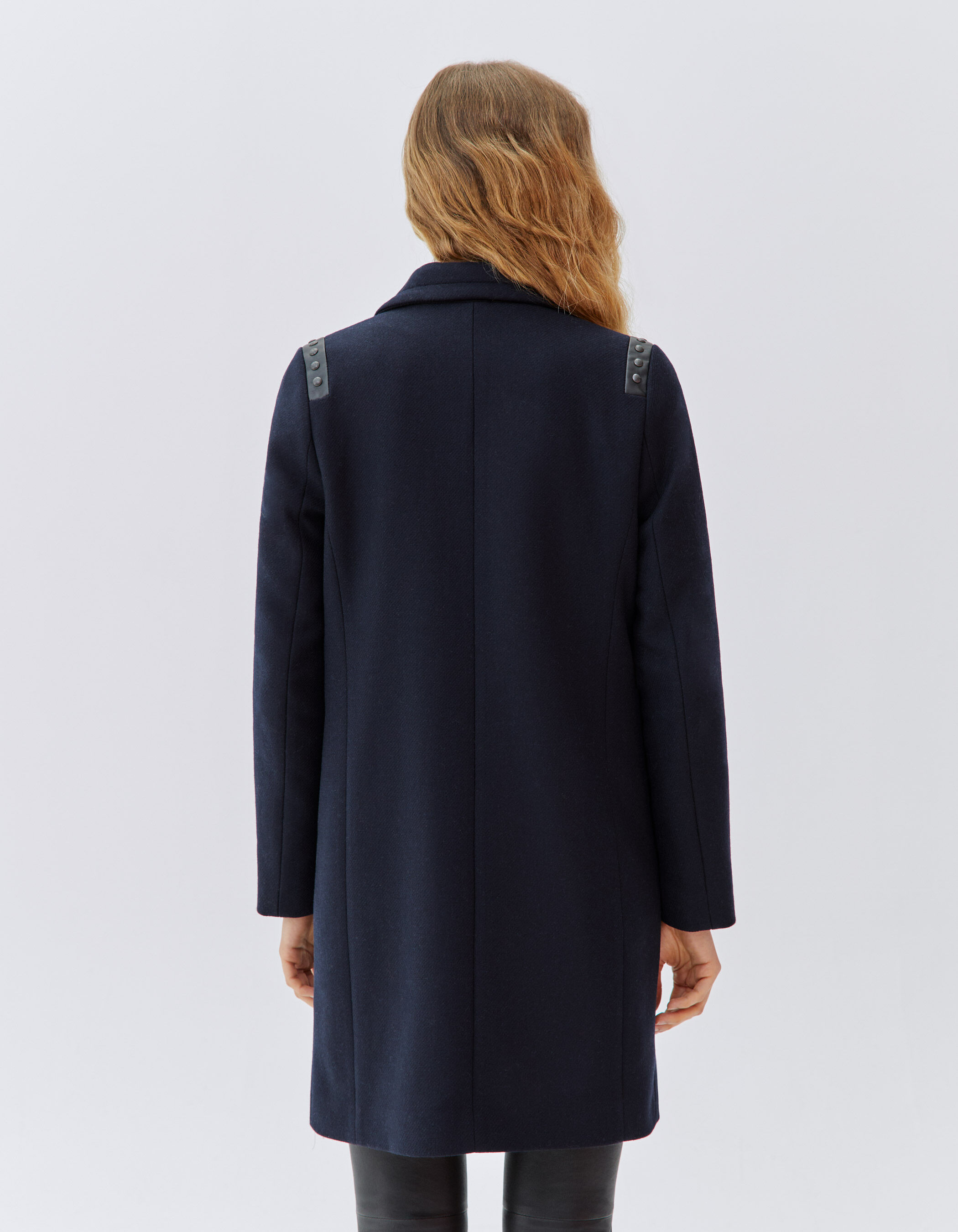 Manteau droit bleu marine femme top
