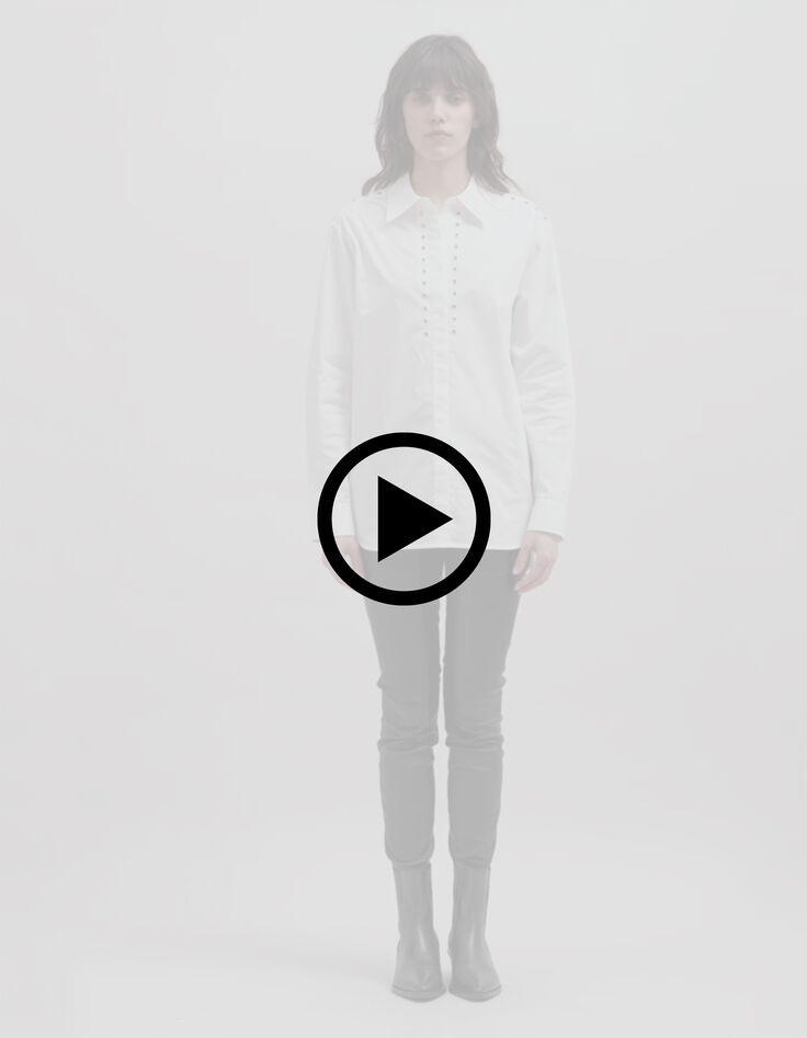 Chemise blanche coton bio décor œillets Femme-3 Chemise blanche coton bio décor œillets Femme-3