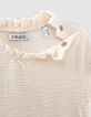 Conjunto peto rosa y camiseta cruda bebé niña-5