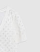 Ecru fine knit back/front reversible cardigan-7