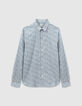 Chemise SLIM bleu ciel tissu Liberty à fleurs Homme-1