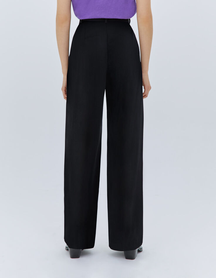 Pantalon fluide noir Femme-8