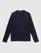 T-shirt L'Essentiel marine col rond à manches longues Homme-4