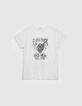 Camiseta blanca oversize visual panther de mujer-6