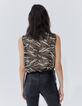 Top jungle-camouflageprint lurex Dames -3
