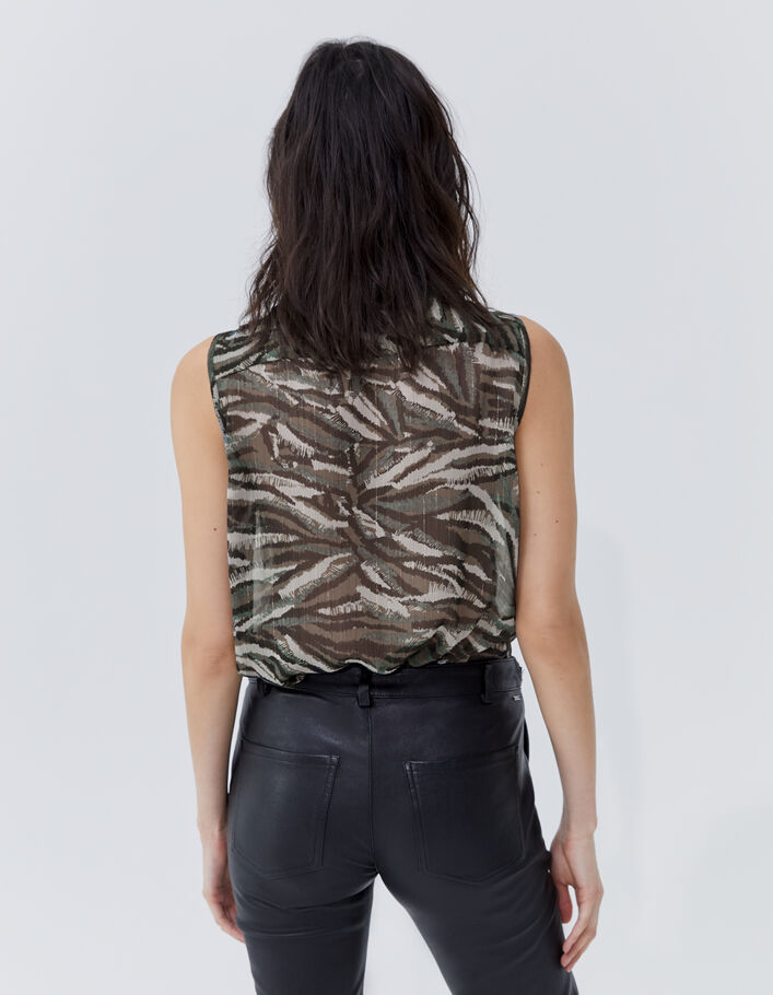 Women’s camouflage jungle print lurex top - IKKS