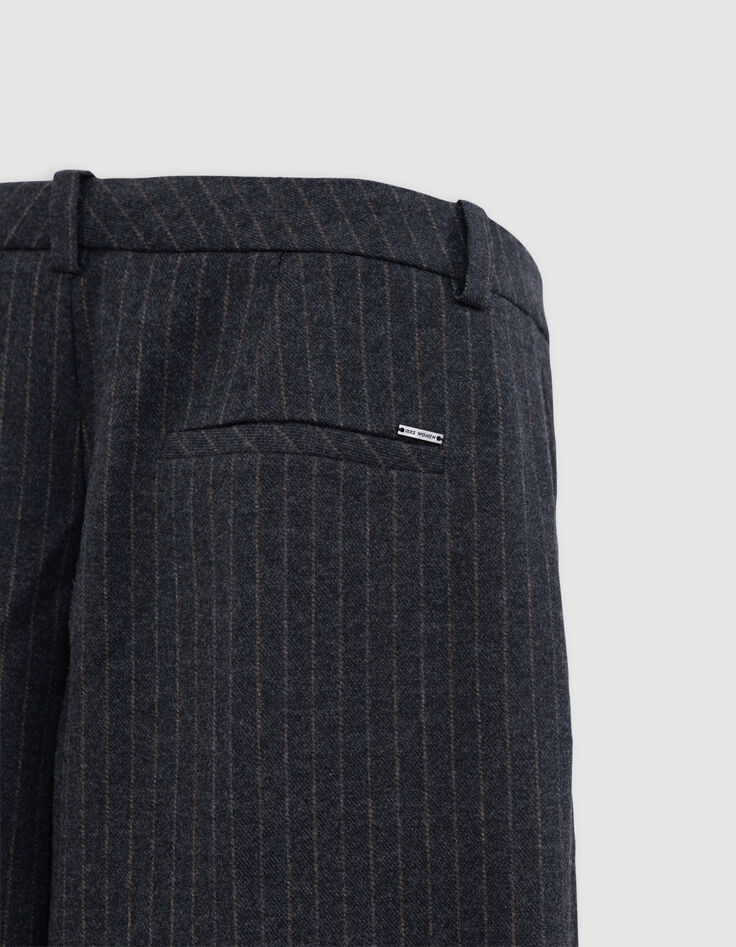 Pantalon de costume flare gris rayures tennis Femme-9