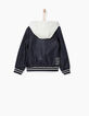 Bomber réversible navy et beige clair garçon-4