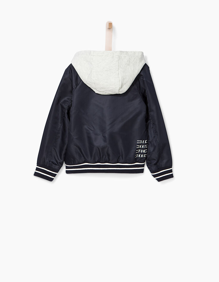 Bomber réversible navy et beige clair garçon-4 Bomber réversible navy et beige clair garçon-4