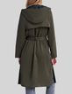 Women's khaki Lyocell® hooded trench coat-3